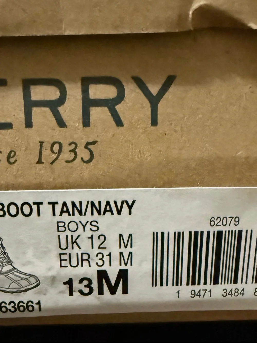 Sperry Kids Navy and Brown Lace-Up Rain Boots